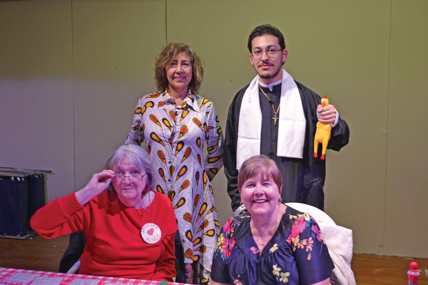 The cast of “Queen of Bingo.” Pictured left to right front row: LeJanice Groves and DeAnne Sawyer. Back row: Aida Del Valle and Jorge McInturff.